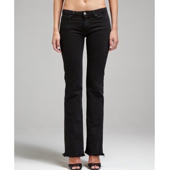 IRO Freddy Black Flare Fringe Jeans Low Rise